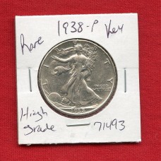 1938 P Walking Liberty Silver Half Dollar High Grade